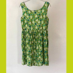 Vintage 90s La Belle Green Floral Dress